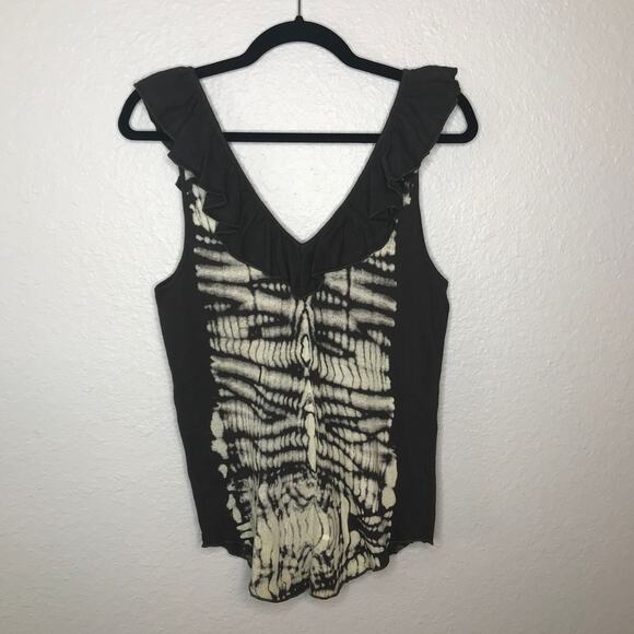 Chaser - NWT Ruffle Double N-Neck Tie Dye M - Picture 1 of 9